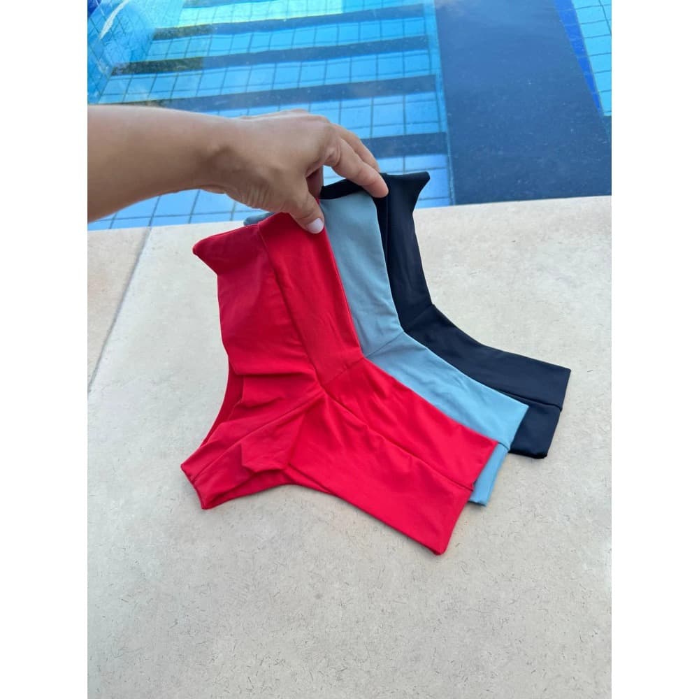 Kit Calcinha Aviador Fio Duplo Cós Alto Empina Bumbum Poliamida Premium