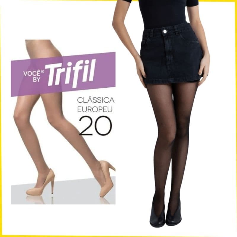 Meia calça feminina Fio 20 Trifil, leve transparência, qualidade e conforto. 1 ou 2 meias
