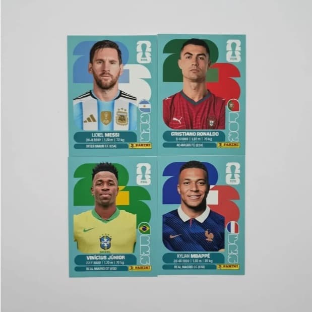 Figurinhas Craques Cr7 Messi Vini Jr, Mbape Original Panini Envio Imediato - Compre todas juntas ou Separados