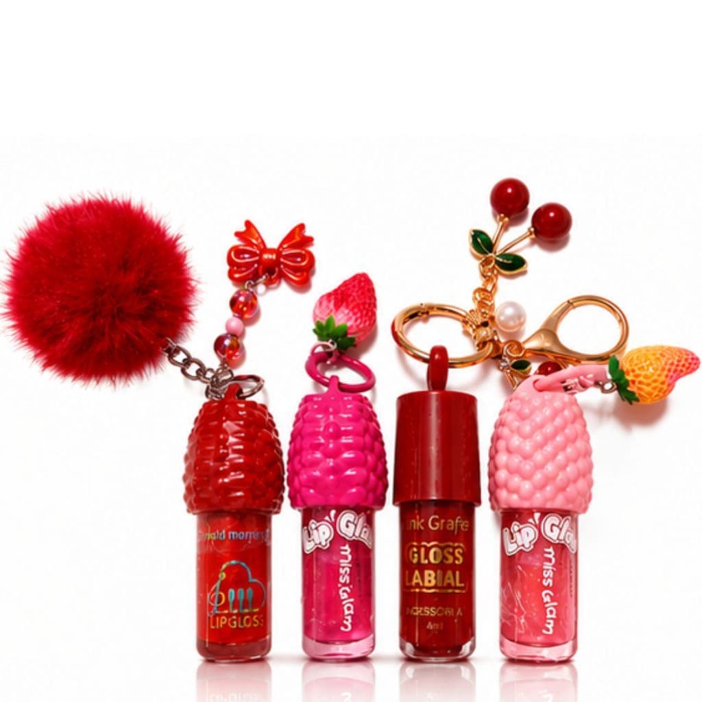 Kit 4 Gloss Chaveiros Hidratante Brilho Labial
