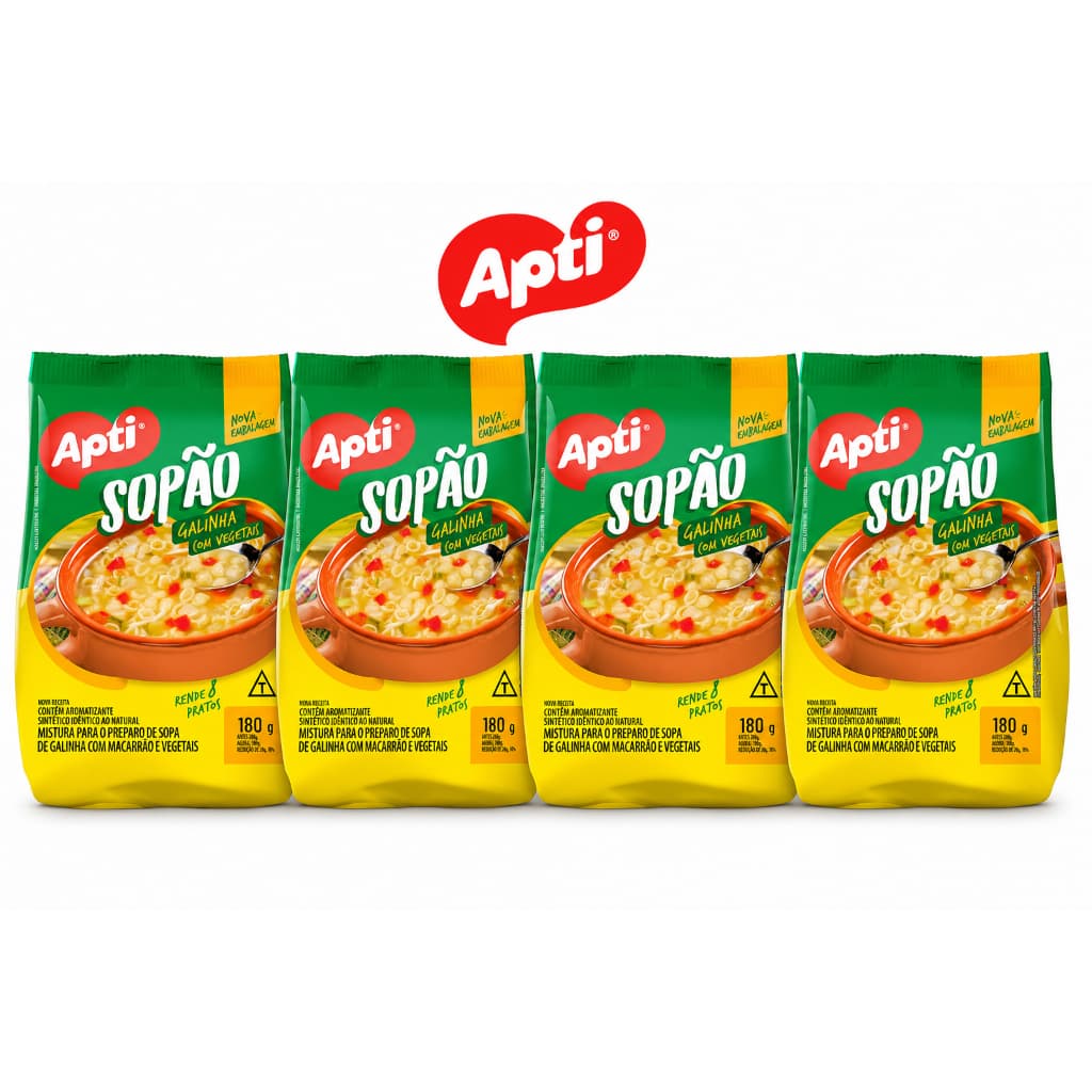 Kit 4 Sopão Apti Galinha Com Vegetais 180g
