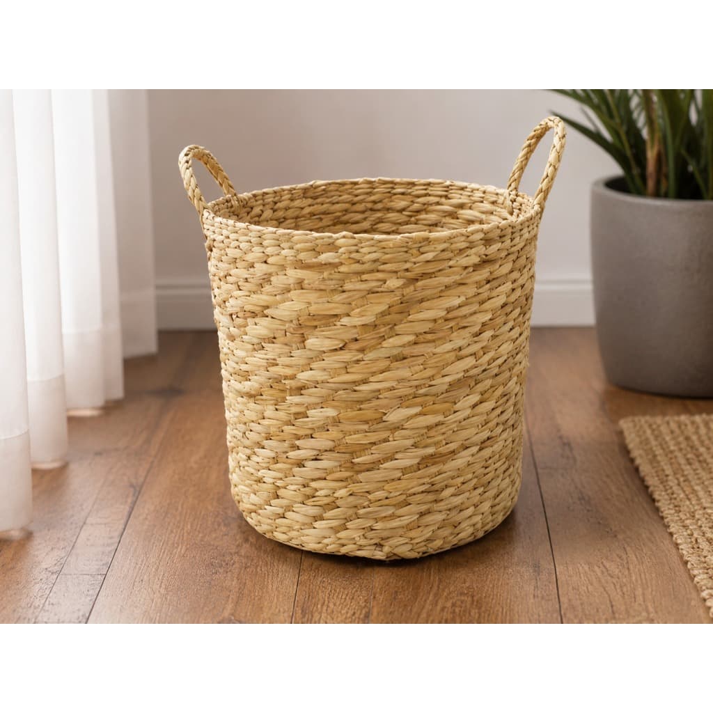 Vaso Cachepot Organizador De Taboa G 30x30 Com Alça Trançado