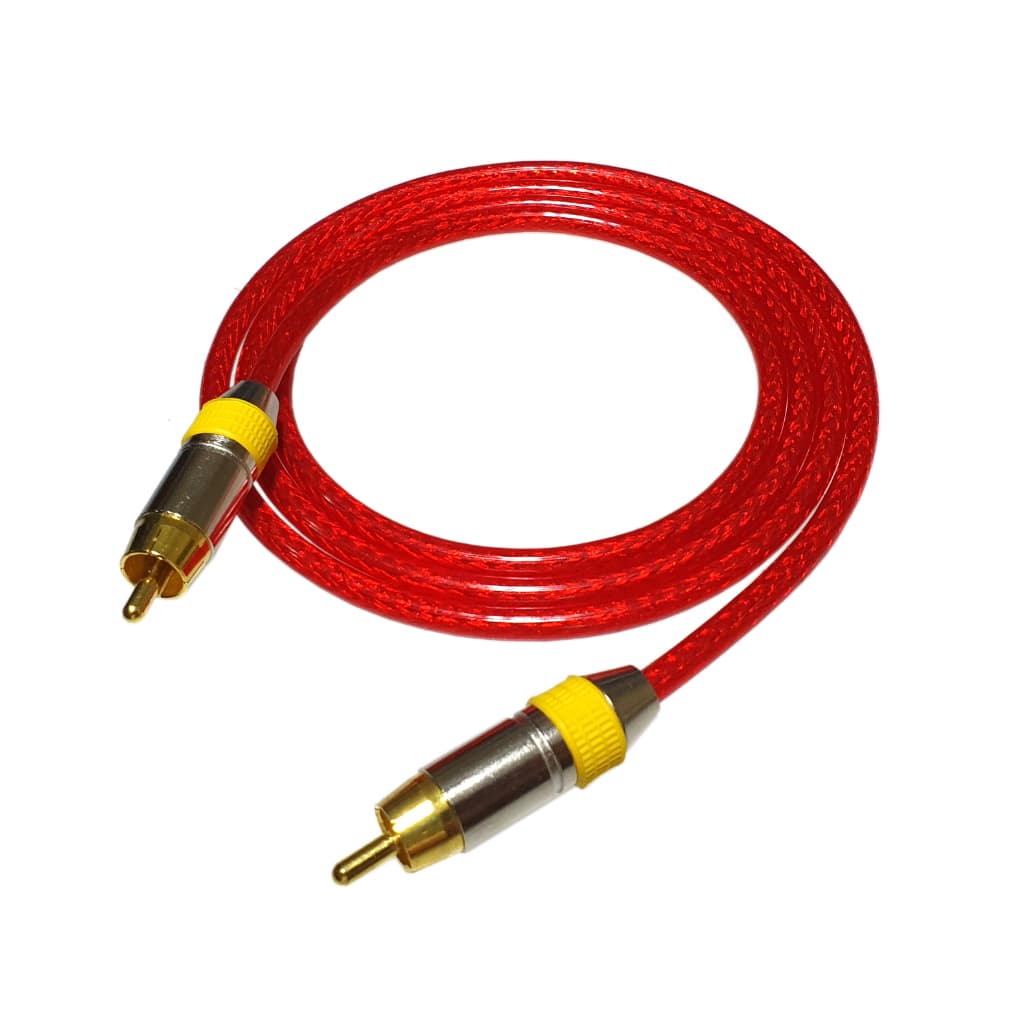 Cabo coaxial Digita Para Subwoofer Profissional blindado 1.0 Metro vermelho
