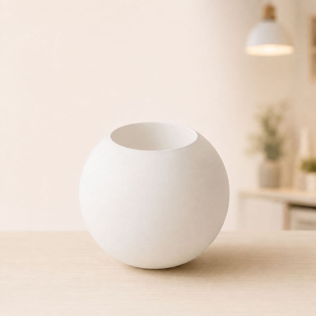 Globo Esfera Branco Fosco 15cm Vidro Boca 7CM Jabuticaba FL  Luminária de Teto Decoração Reposição