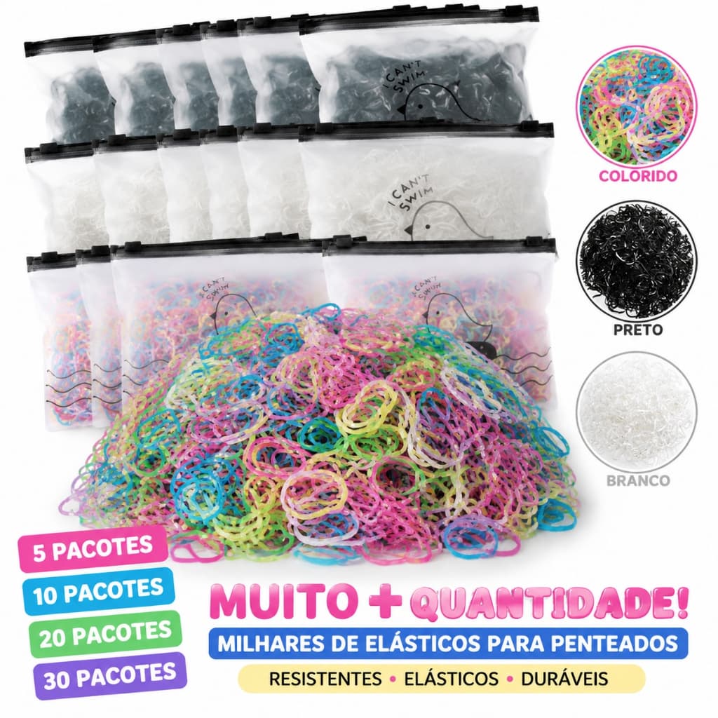 Elástico De Cabelo Criança 2500 A 15000 PCS Multicolor Opção De Cores