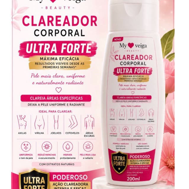 Clareador Corporal Ultra Forte My Veiga Beauty 200ml | Axilas, Virilha, Joelhos e Cotovelos