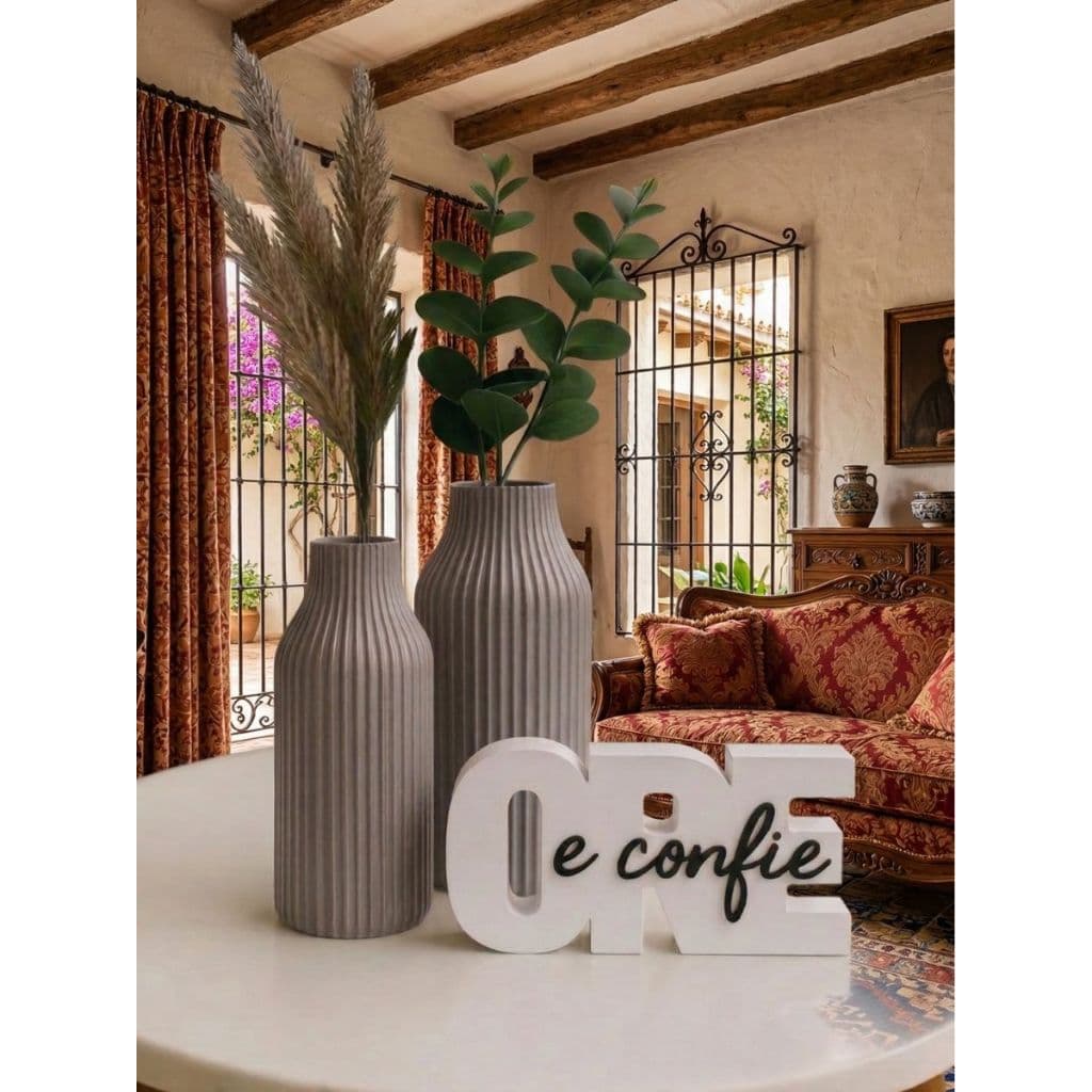 Kit Floreiro Decorativo Ore e Confie Minimalista Home Decore - Inspiração e Fé com Estilo para Sua Casa