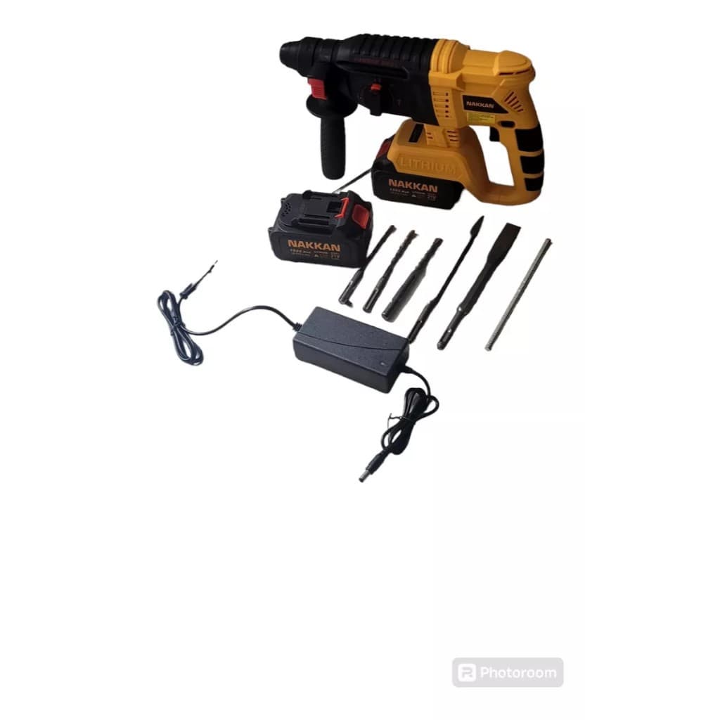 Martelete Rotativo Rompedor Furadeira Industrial 2 Baterias Recarregável Black Friday
