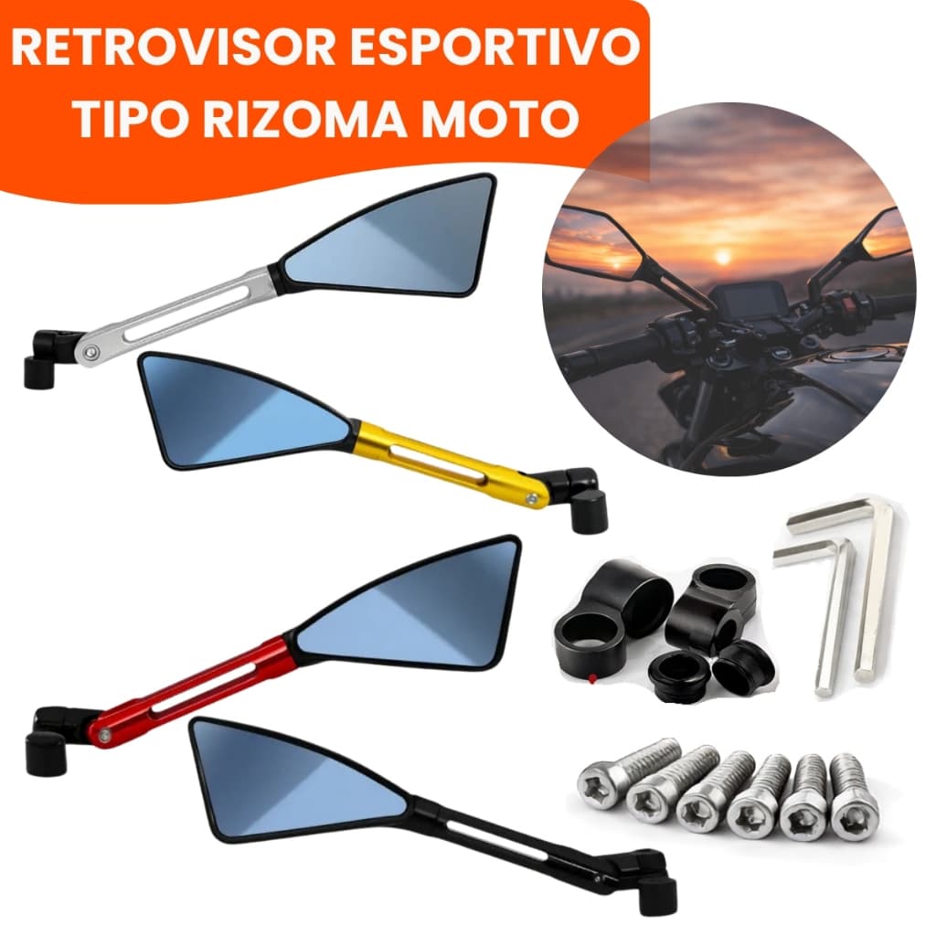 Retrovisor Esportivo Moto Hornet Cb300 Xj6 Mt03 Honda Naked Alumínio Twister Xre Bros Titan Fan Pop
