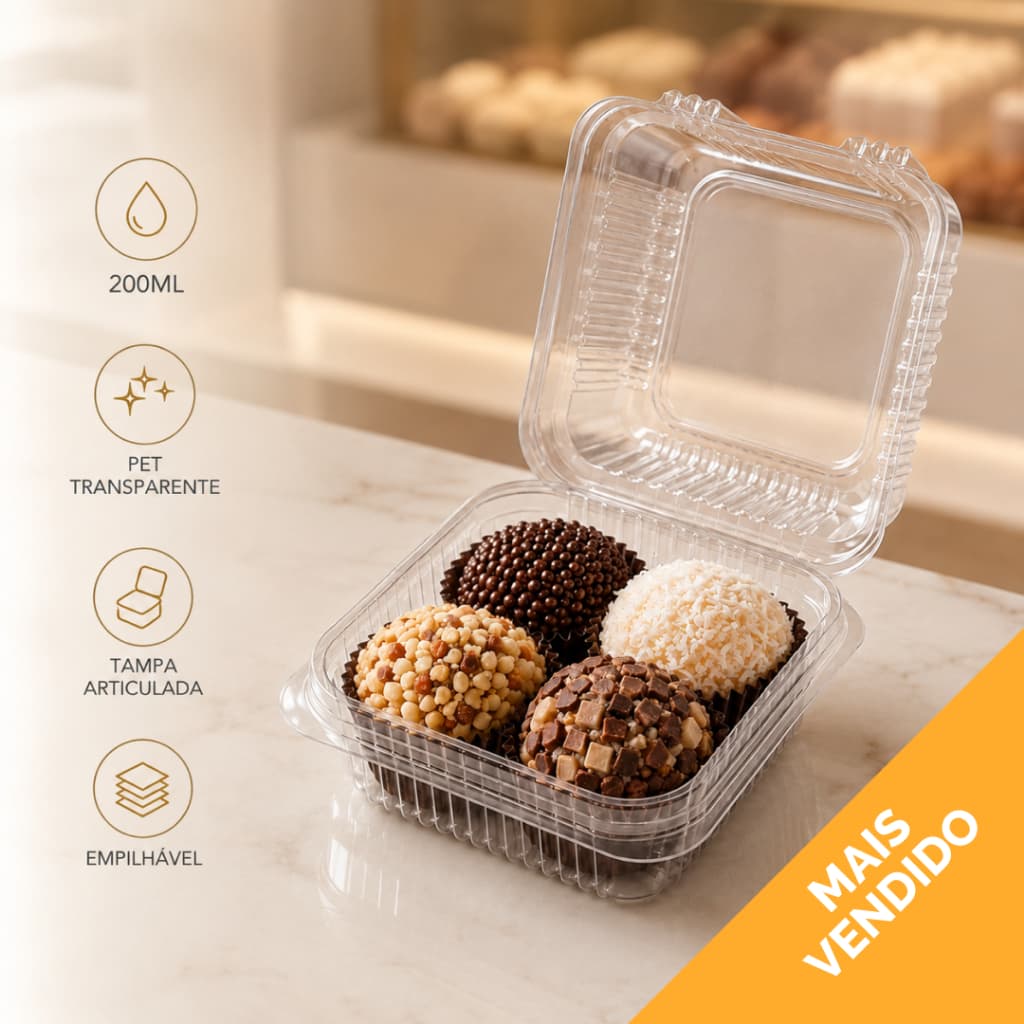 Embalagem para Bolo Doces Sobremesa - Doce Quadrado (PF-641 ou NP641) C/ 100 UNIDADES