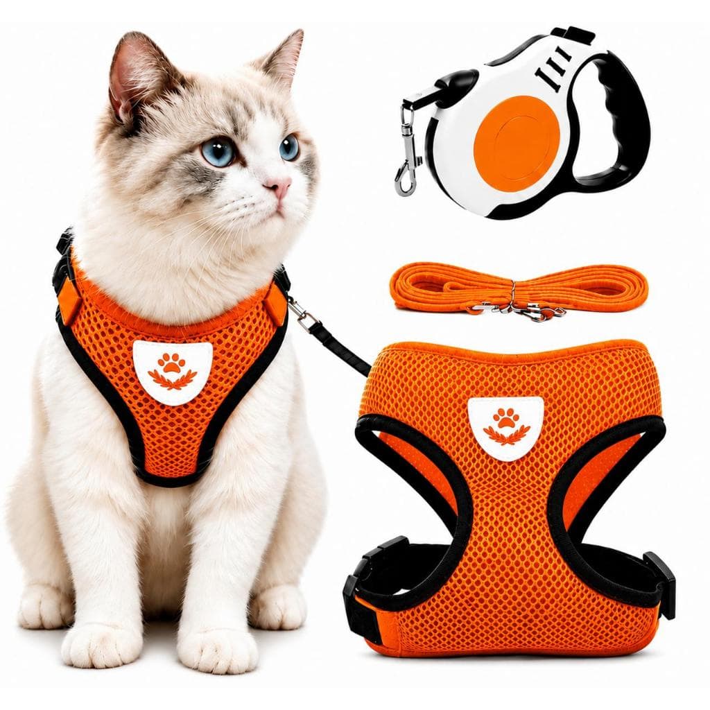 Peitoral Com Guia para Caes E Gatos Colete Regulavel Super Confortavel para Cachorro