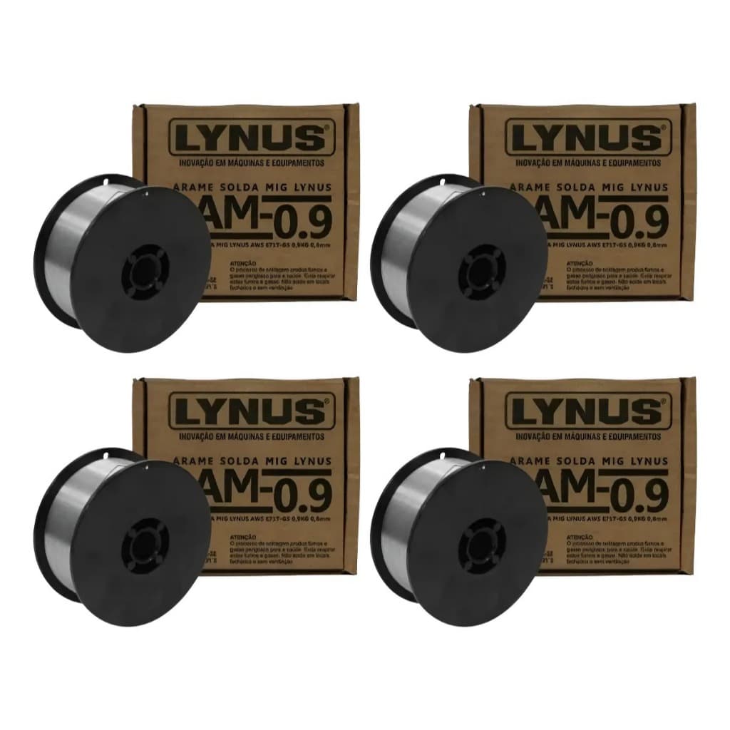 Kit 4 Arames De Solda Mig Sem Gás 0.8 Mm 900gr