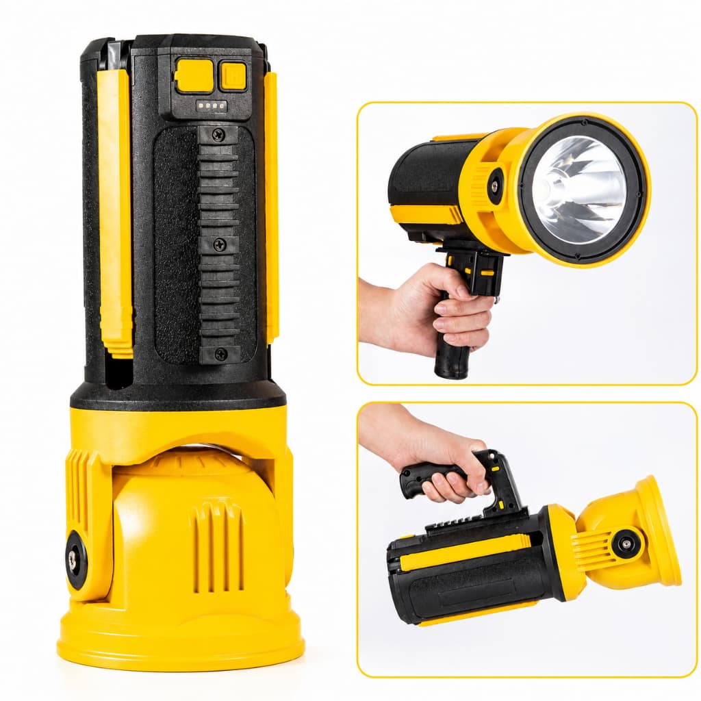 Lanterna Holofote LED Recarregável Super Potente Tripé USB 6 Modos Power Bank Camping Pesca Emergência Longo Alcance