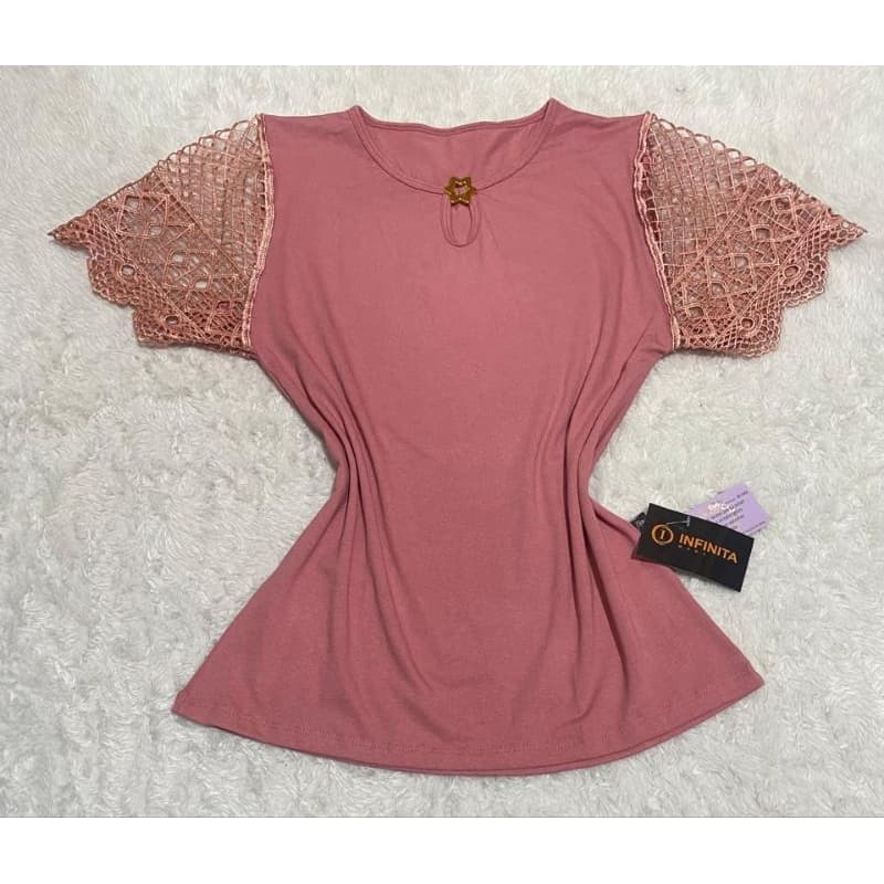 blusa feminina com renda