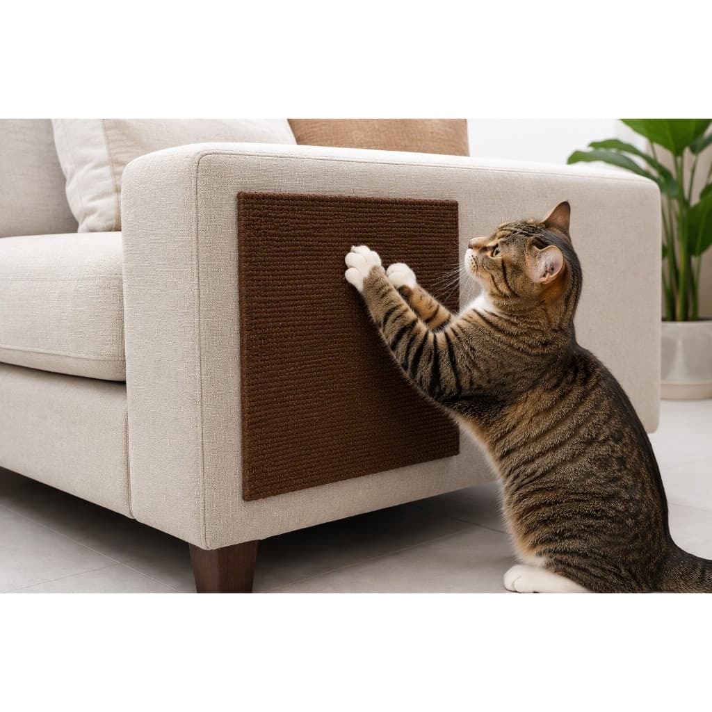 Tapete Arranhador para Gatos 40x40cm Sisal Protetor para Sofá Parede Móveis Anti Risco 3 Cores Lavável