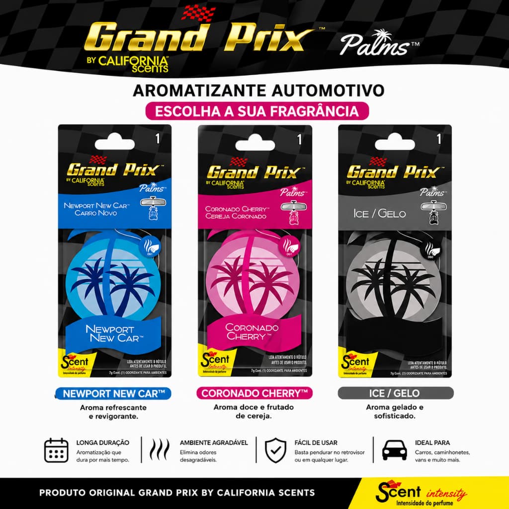 Difusor Aromatizante Automotivo Grand Prix Palms Cheirinho Carro Original