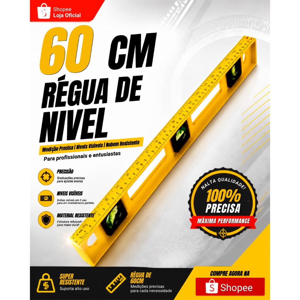 Régua de Nível 60 cm