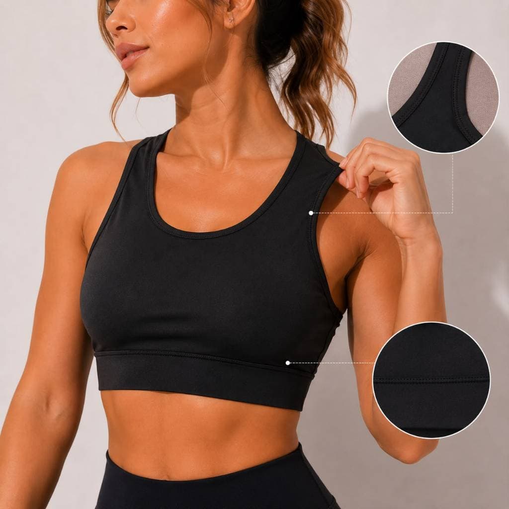 Top Feminino Nadador Suplex Premium Academia Fitness Alta Sustentação Zero Transparência Treino