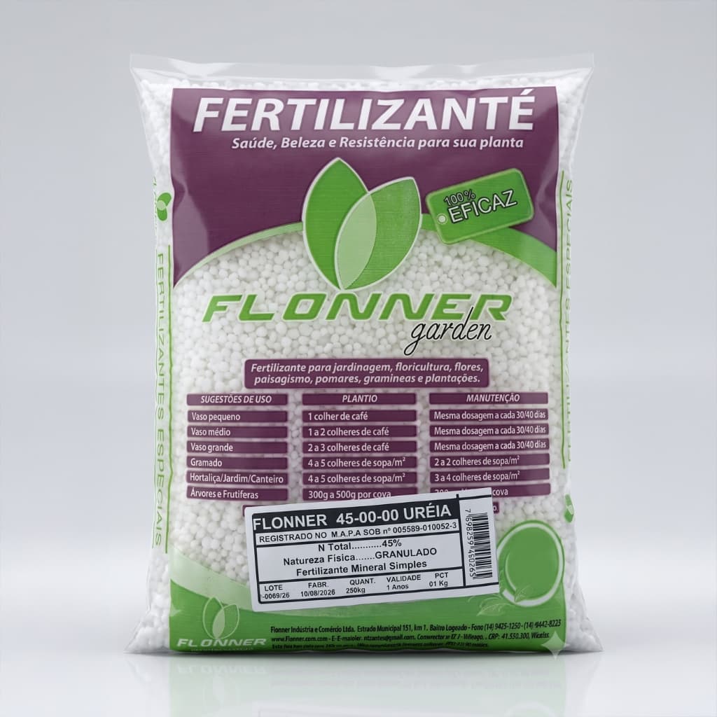 Fertilizante Uréia 45-00-00 Flonner Garden Crescimento Rápido e Folhas Mais Verdes