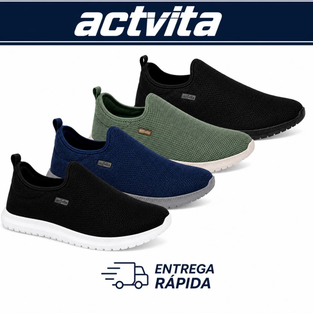 Tênis Masculino Calce Fácil Slip On Confortável Leve Casual Caminhada Antiderrapante 4914.214