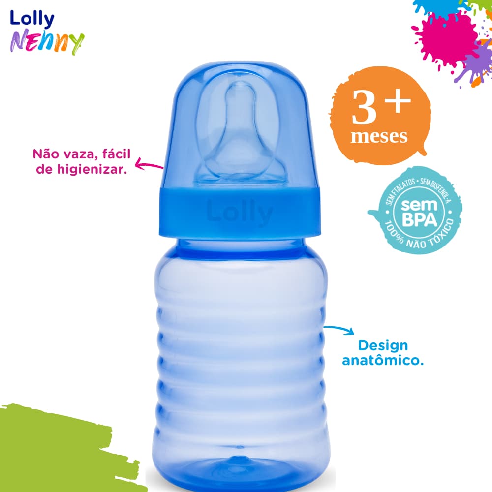 Mamadeira Lolly Nenny Big Clean 240ml Bico Redondo Original