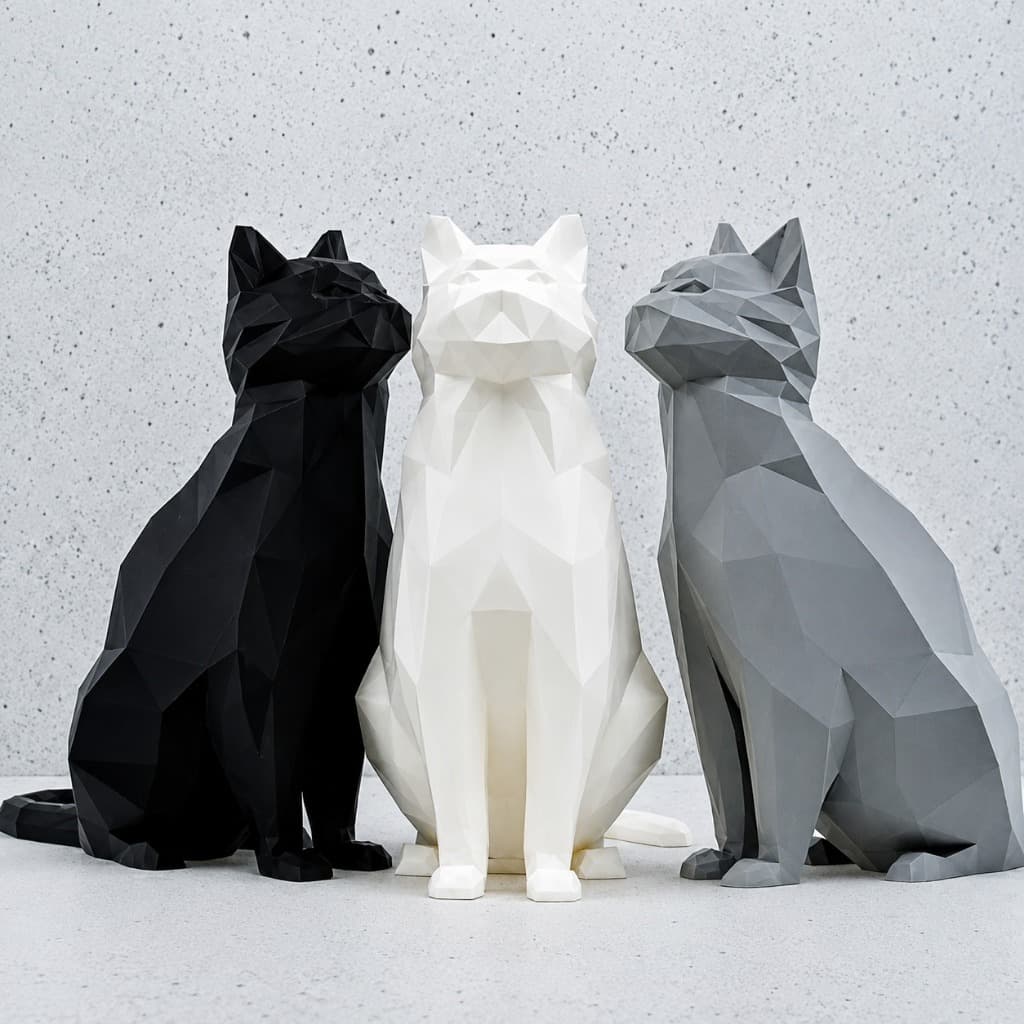 Enfeite Estátua GATO Decorativo 01  escultura para decorar casa sala material plástico