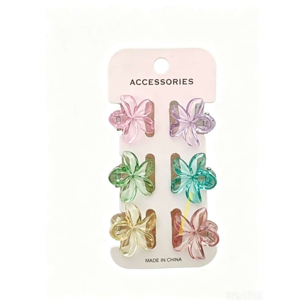 kit 6 12 24 30Mini Presilhas Transparente Detalhes Fofos Coloridos Delicadas Acessórios femininos