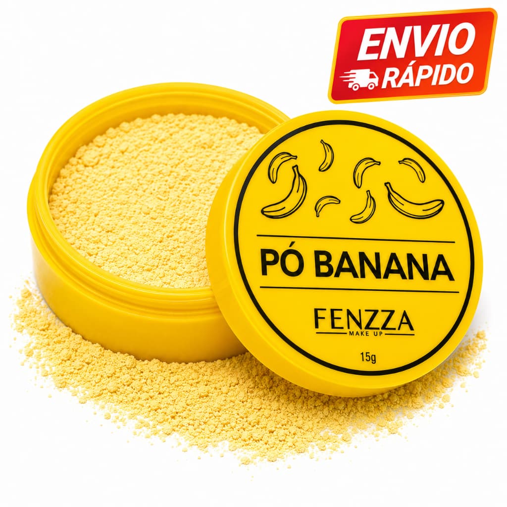 Pó Banana Fenzza 15g Pó Solto Facial Efeito Matte Finalizador Fixador Maquiagem