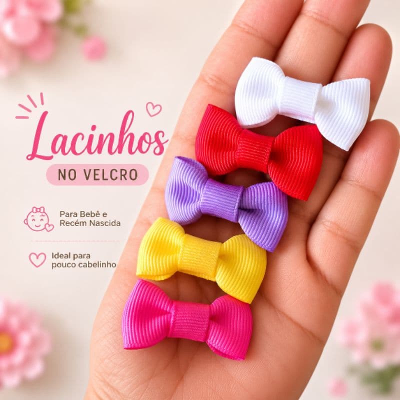 Lacinhos para Recém Nascida e Bebê no Velcro  Laços Infantil  Laços para bebê menina no Carrapicho Laço feche de contato