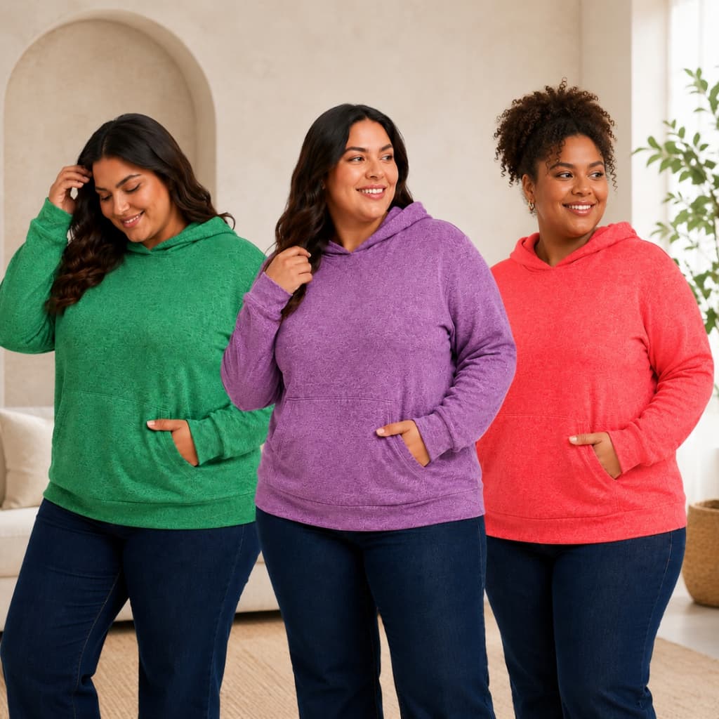 Blusa com Capuz Lazinha Plus Size Feminina