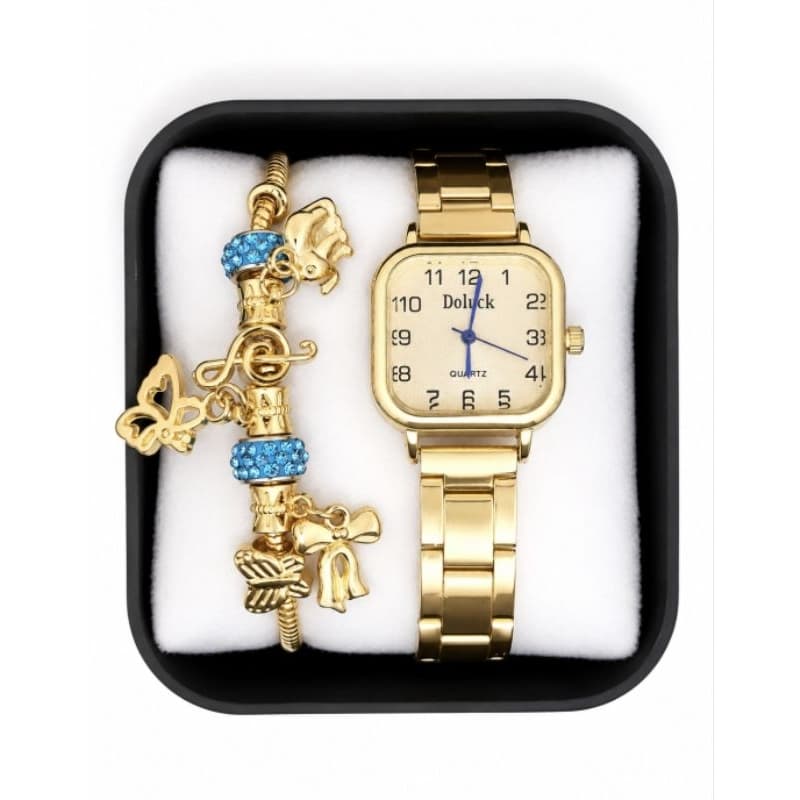 Kit Relógio Feminino + Pulseira de Berloques