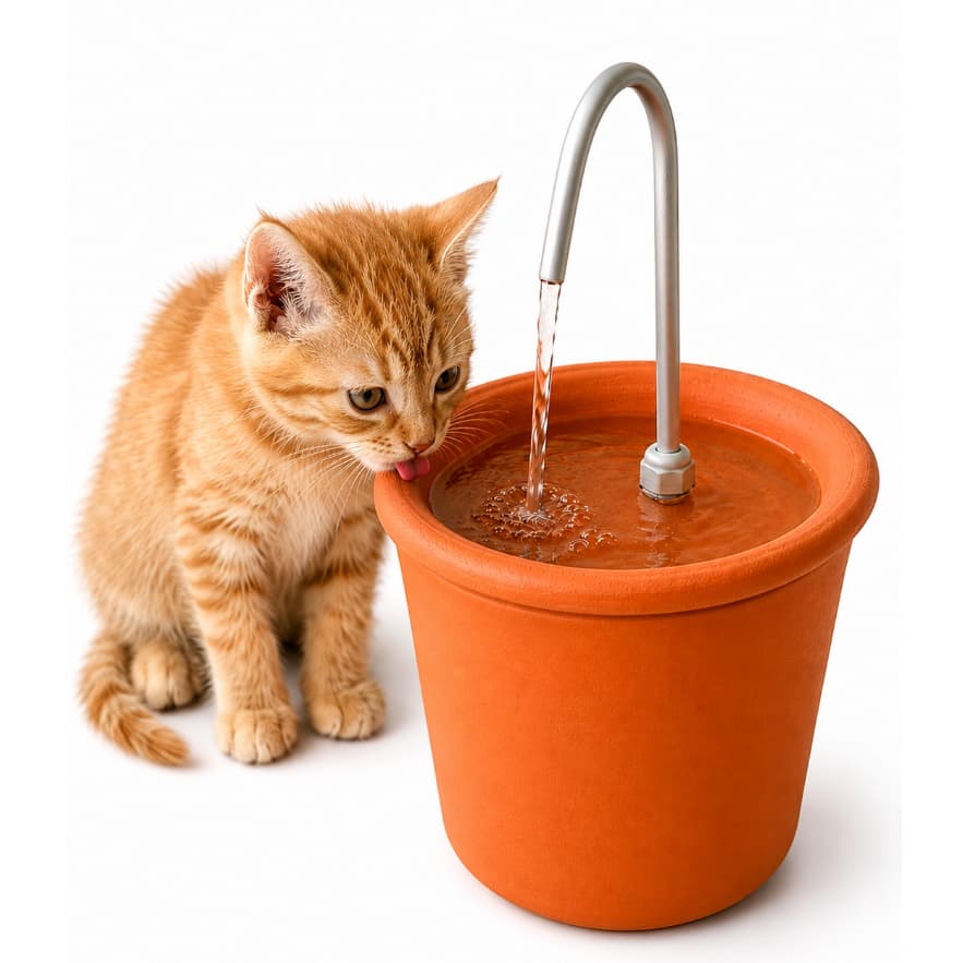 Fonte de Barro para Gatos, Água Sempre Fresca, Decoração, Pets, 2,5 litros
