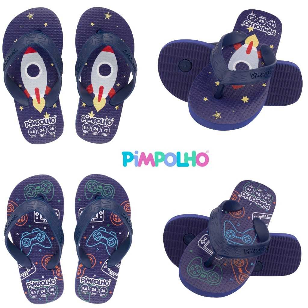 Chinelo Infantil Praiana Kids Pimpolho Antiderrapante Confortável Chinelinho Bebê Menino