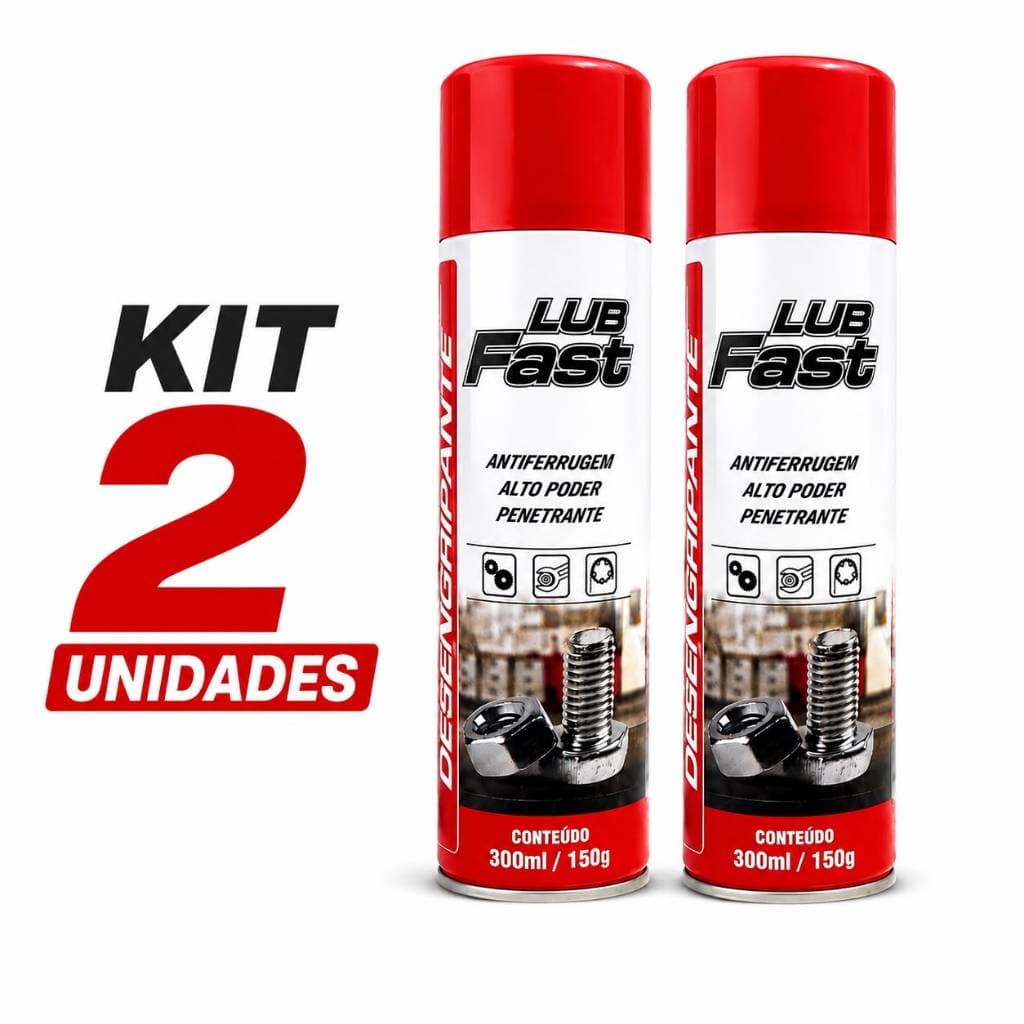 Kit 2 Desengripante Spray Lub Fast 300ml 150g Antiferrugem Penetrante