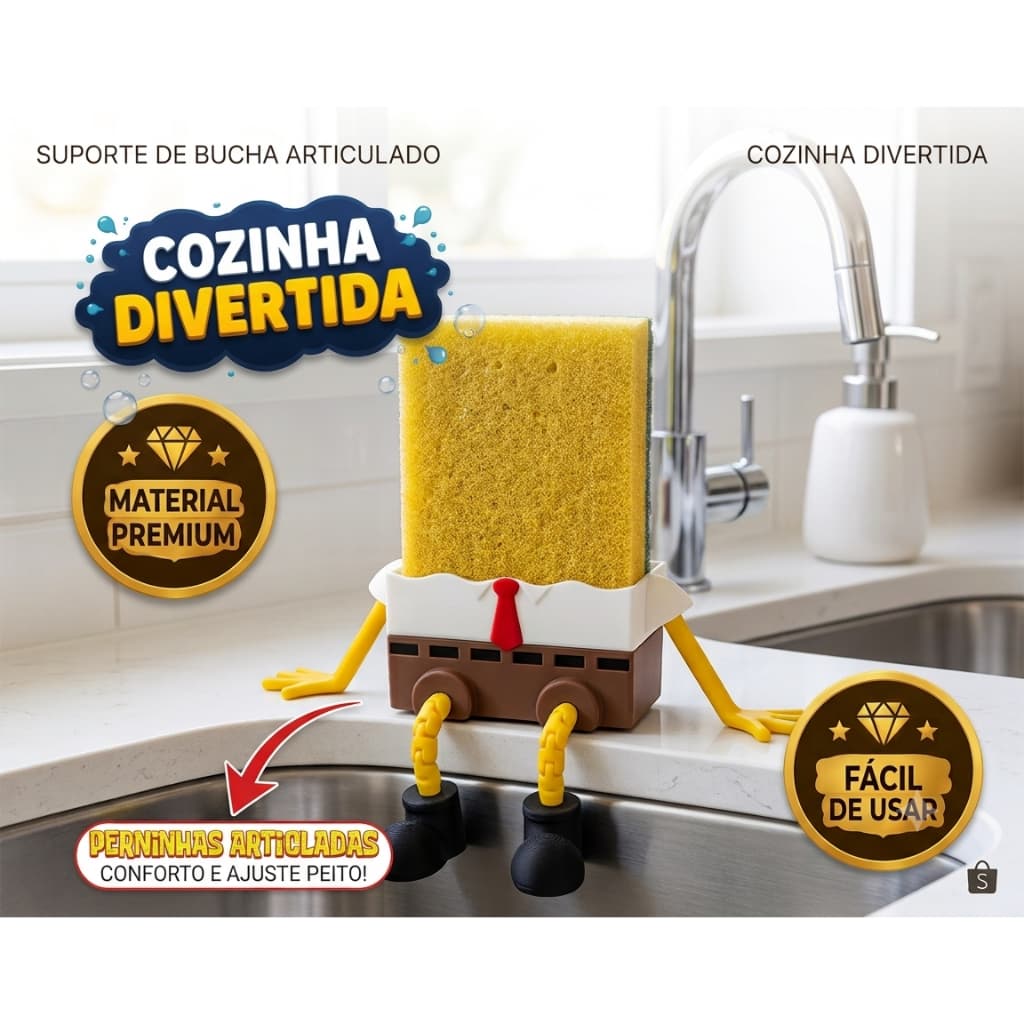 Porta Esponja Bucha Bob Esponja Utilidade Pia Cozinha