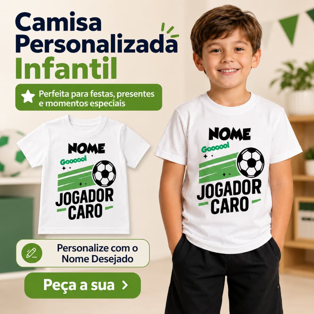 Camisa Personalizada Aniversário Jogador - Informar Nome Tn83