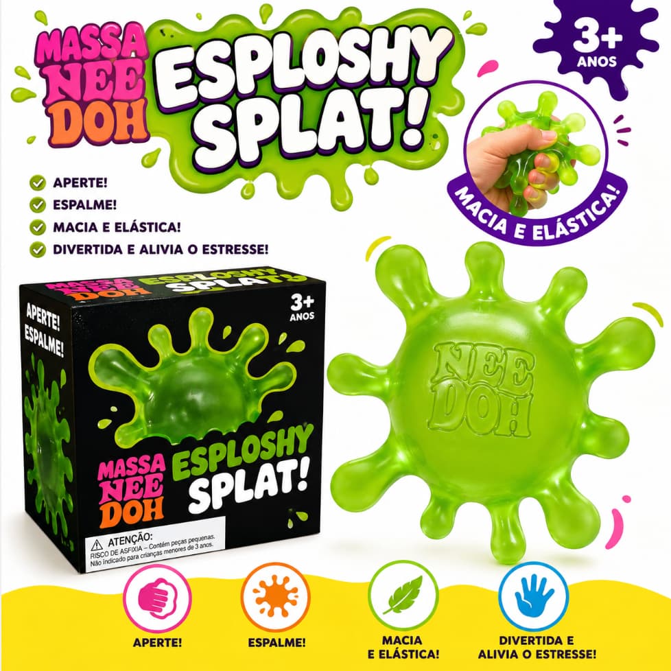 Squishy Vírus Gruda na Parede Antiestresse Super Macio Brinquedo Sensorial  Fidget Toy