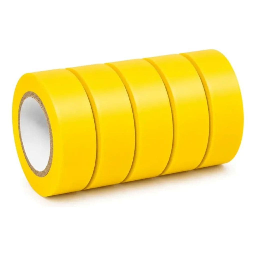 Kit 5 unid. Fita Isolante Anti Chamas 1,8cm x 10mts AMARELA