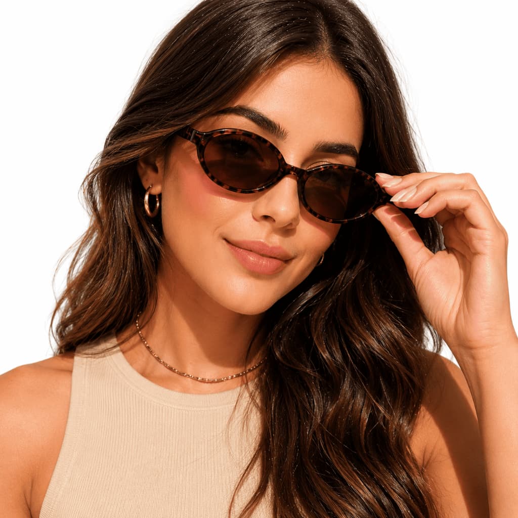 Óculos de Sol Oval Retrô Unissex Fashion Estilo Vintage Proteção UV400