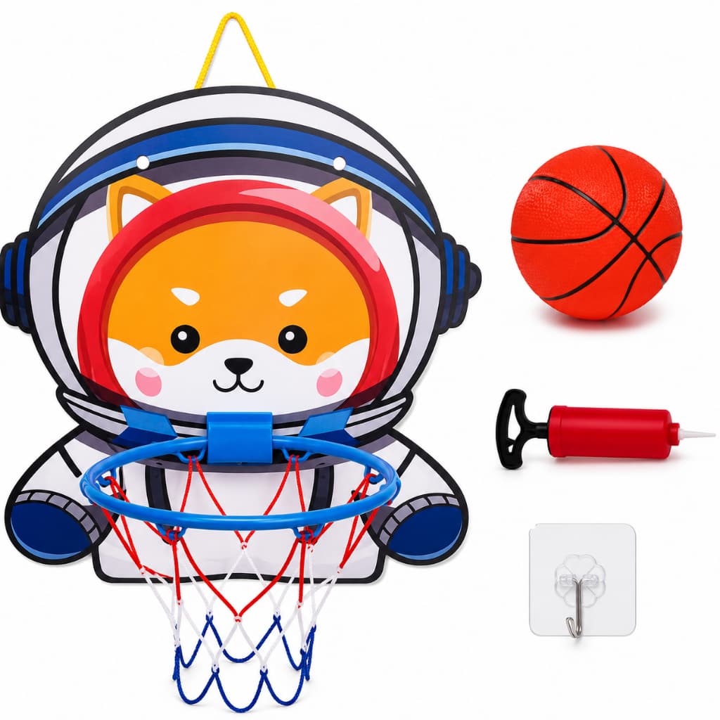 Kit Cesta De Basquete Infantil Com Bola Bomba De Ar Brinquedo Educativo
