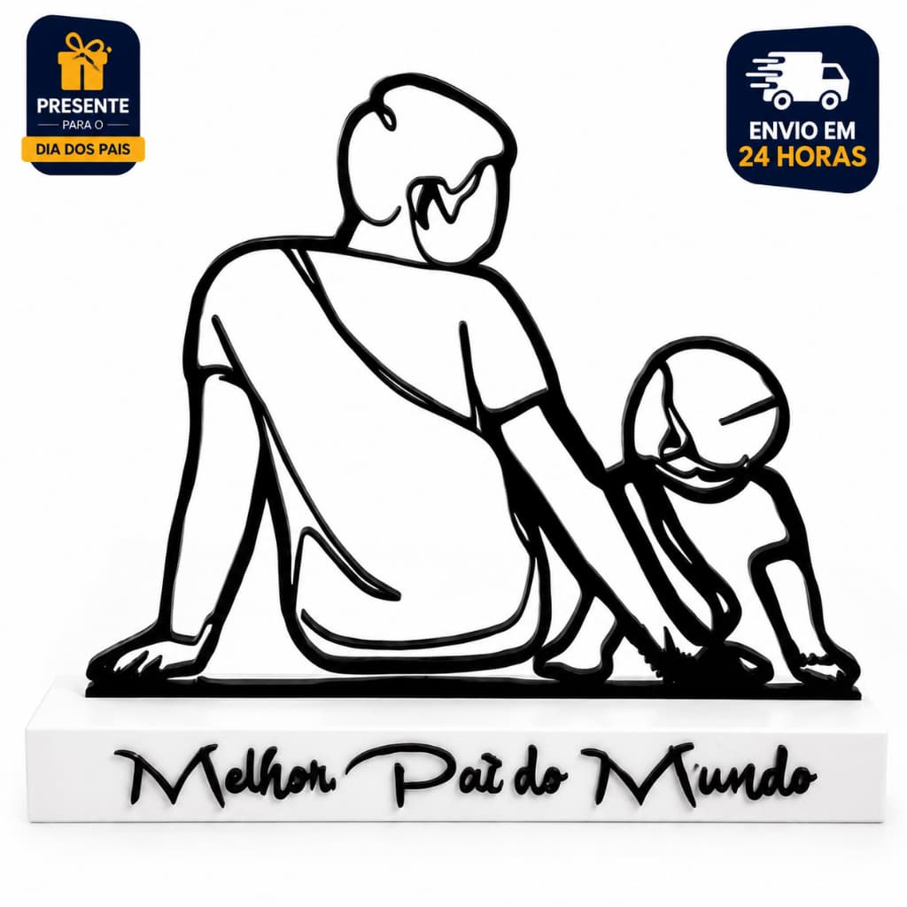 Placa Decorativa Dia dos Pais Pai do Mundo Decoração Mesa Pai e Filho Presente Criativo  Emocionante