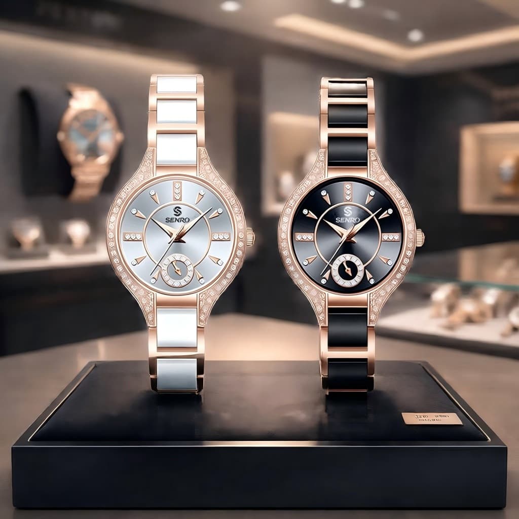 Relógio Feminino Quartz Pulseira Aço Design Moderno Resistente Água Elegante Sofisticado Premium Modelo 8010