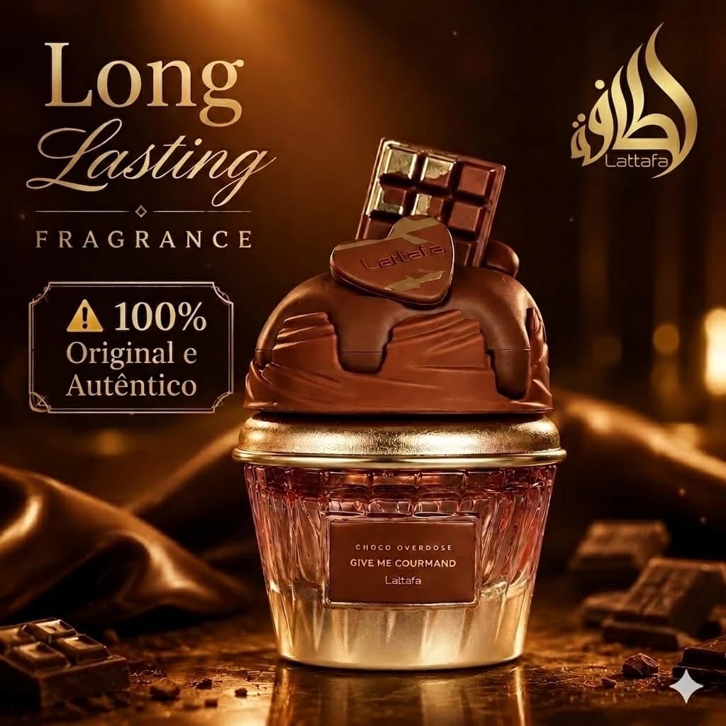 Perfume Feminino Lattafa Choco Overdose 75ml EDP Chocolate Doce Cremoso e Irresistível Original