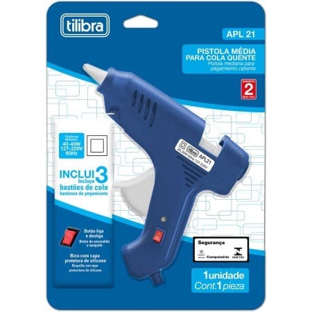 PISTOLA DE COLA QUENTE MÉDIA APL21 BIVOLT PARA BASTÃO 11MM TILIBRA