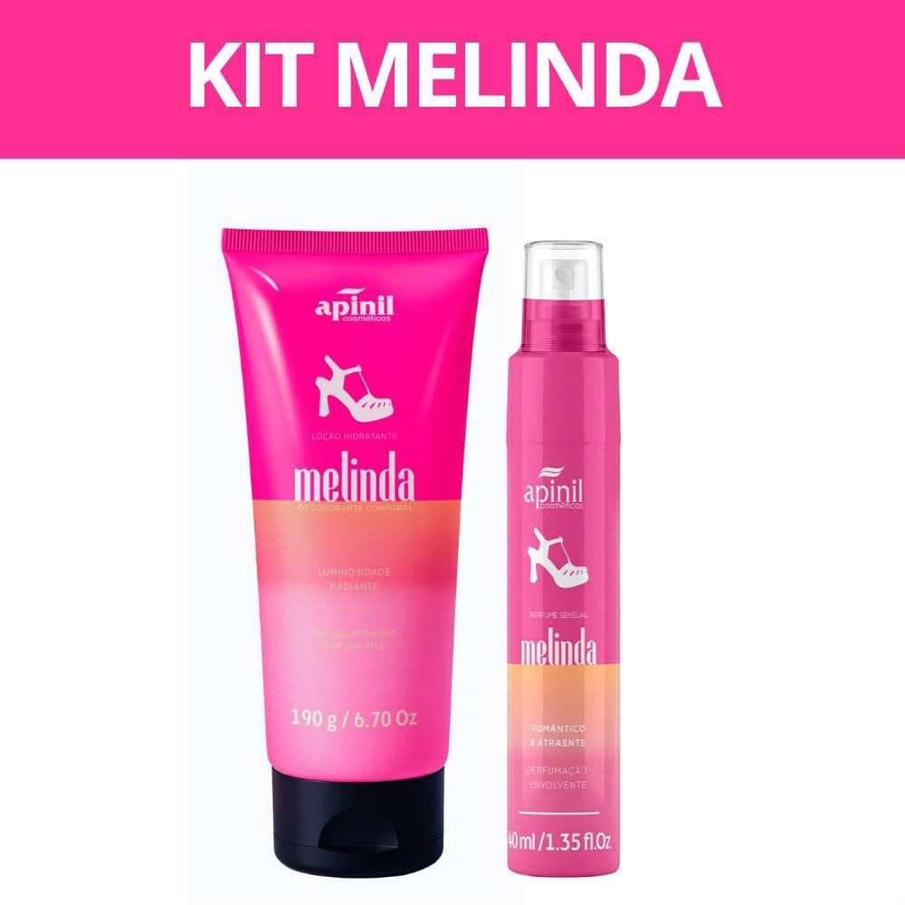 Kit Melinda Apinil 2 Itens | Loção Hidratante 190g + Perfume Sensual 40ml | Original Romântico e Atraente