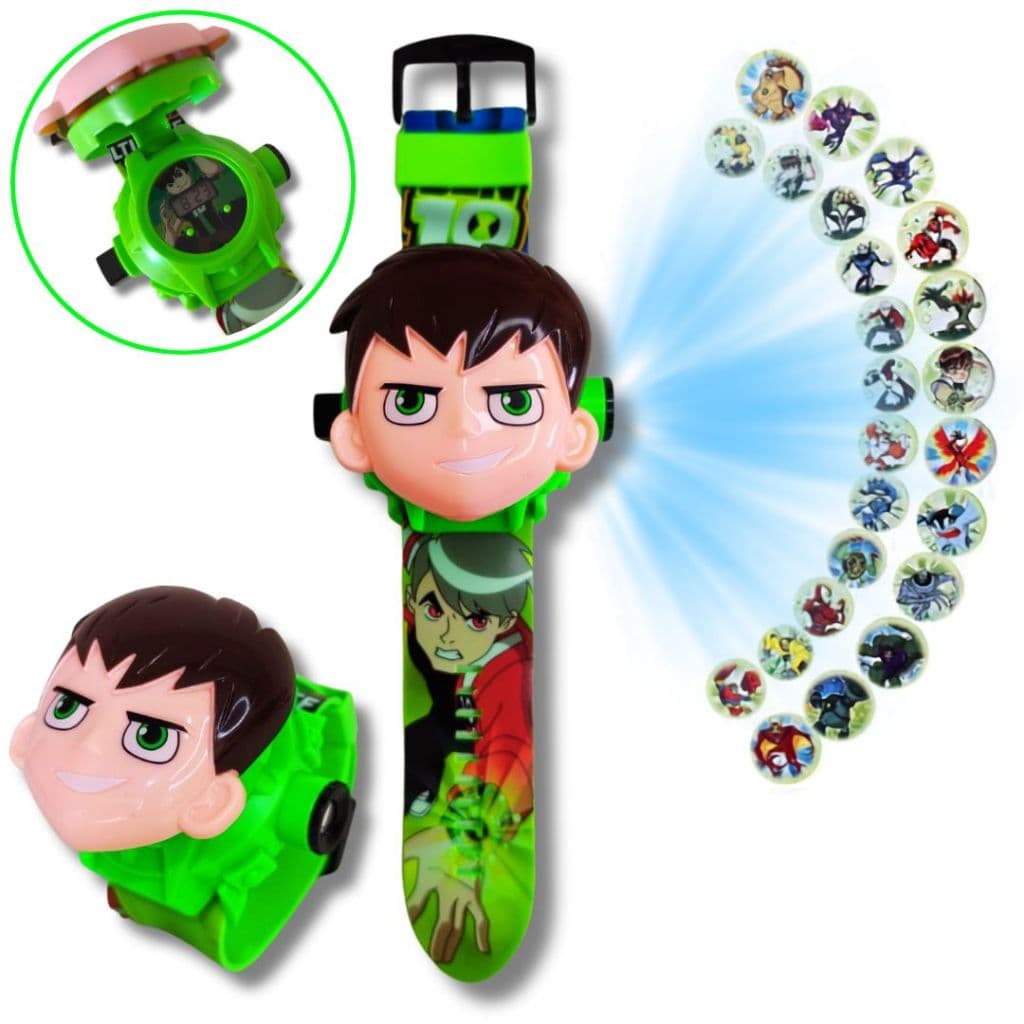 Relógio Infantil Do Ben 10 Digital Com Projetor De 24 Imagens Diferentes Com Bateria Ideal Para Presente