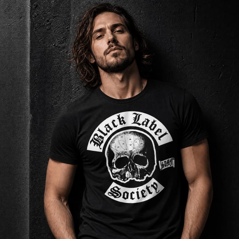 Camiseta Masculina Black Label Society Skull Rock Metal