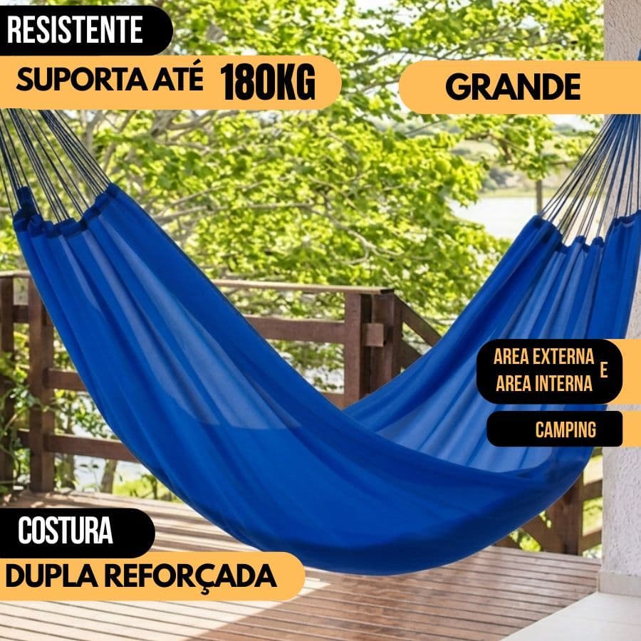Rede de Dormir Descanso Garimpeiro Nylon Portátil Camping Acampar Trilha Promoção Varias Cores Reforçado