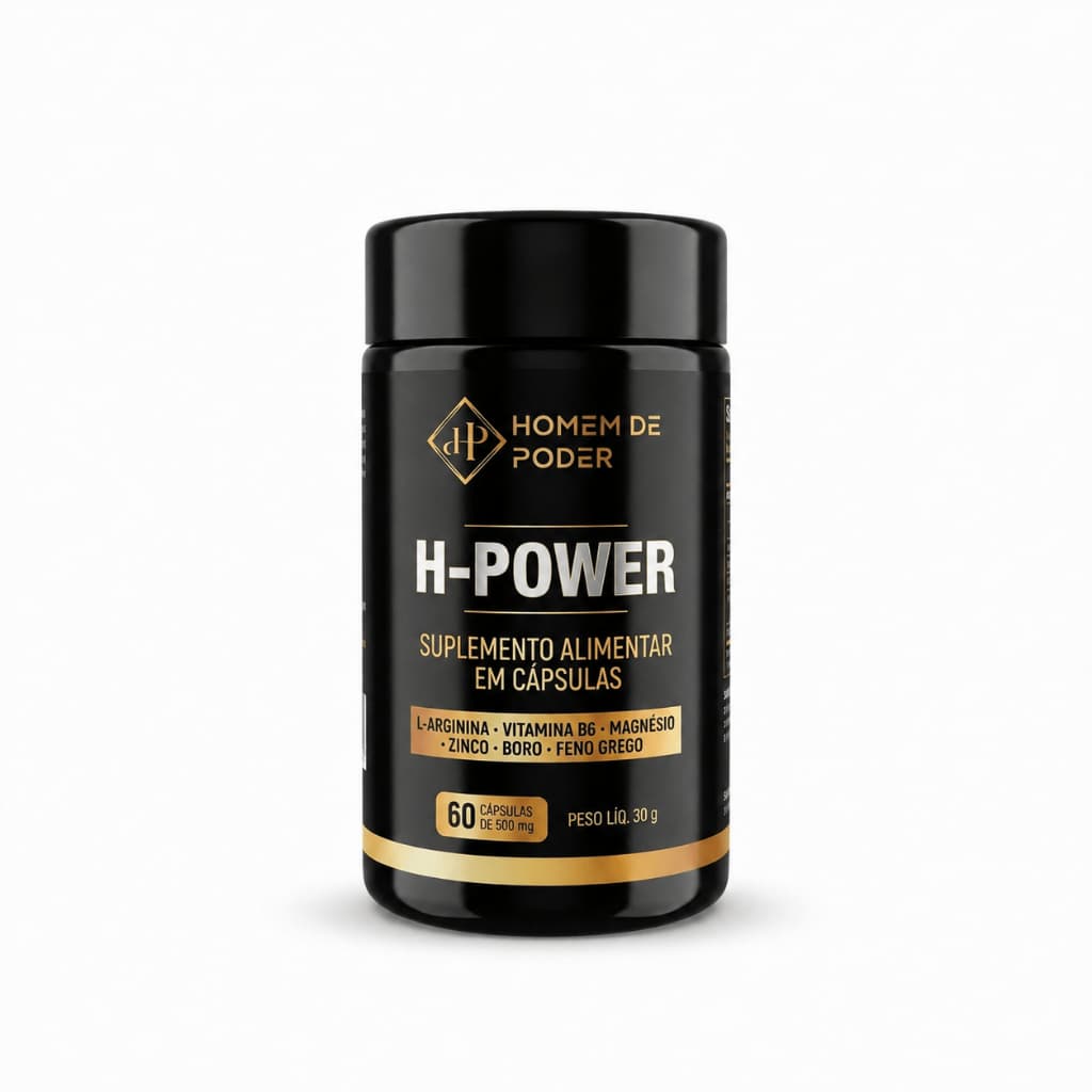 H-POWER Fórmula Exclusiva com Saponinas + Boro + Arginina + ZMA + Vitamina B6 60 Cápsulas