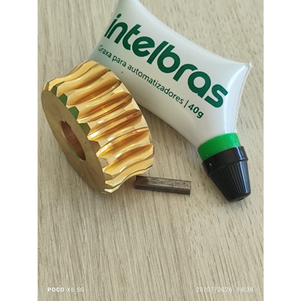 COROA DE BRONZE COM GRAXA PARA AUTOMATIZADORES BASCULANTE INTELBRAS , MODELOS BR 300,BR 400 E BC400